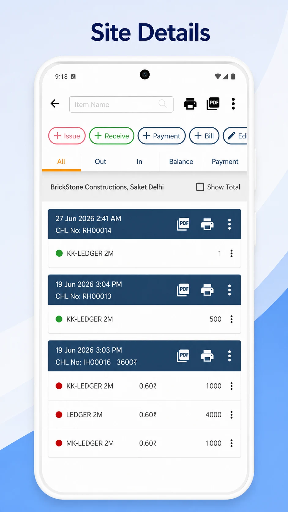 Shuttering & Scaffolding App screenshot